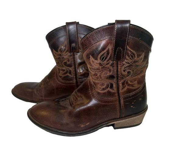 Dingo Vintage  Brown Genuine Leather Embroidered Boho Coastal Cowgirl Boots 6