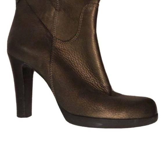 Via Spiga  Metallic Golden Brown Leather Knee Length Boot