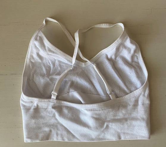 Loft NWOT The  white ribbed racer back bralette / crop top