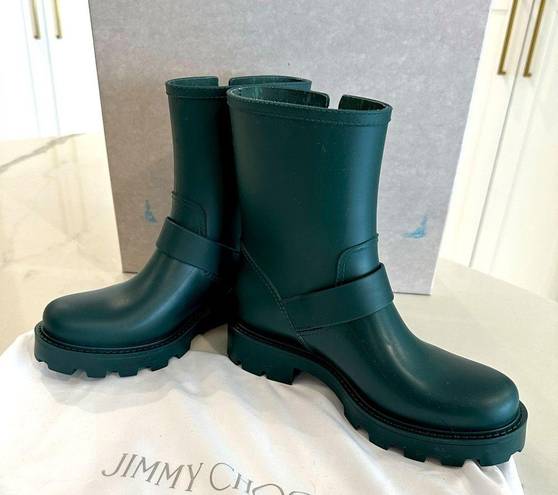 Jimmy Choo  Rubber Yael Moto Rain Boot