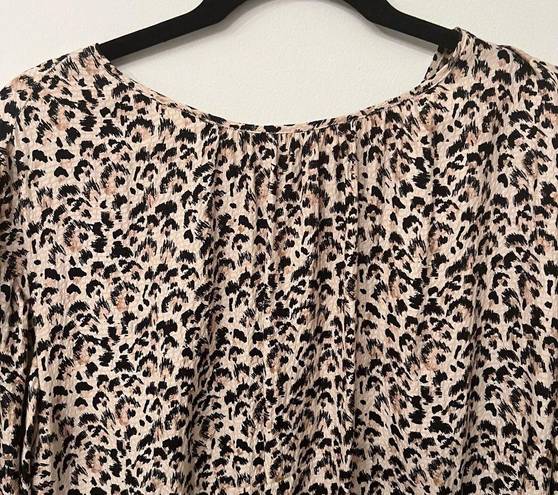 Rebecca Taylor  Leopard Print Silk Caramel Combo Drop Waist Dress | Size 10