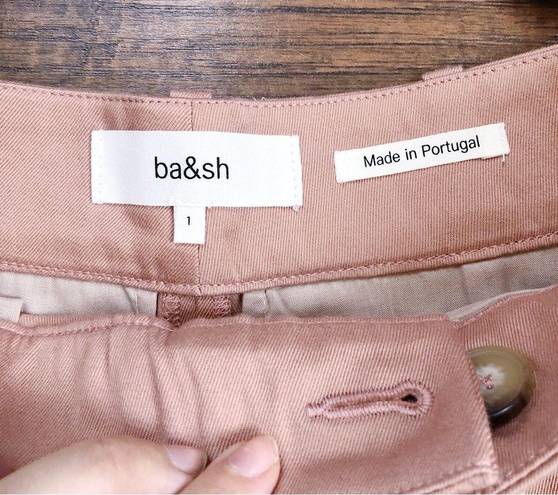 Ba&sh  • Maiwen Pleated Trousers pants high waist Blush pink tapered carrot leg