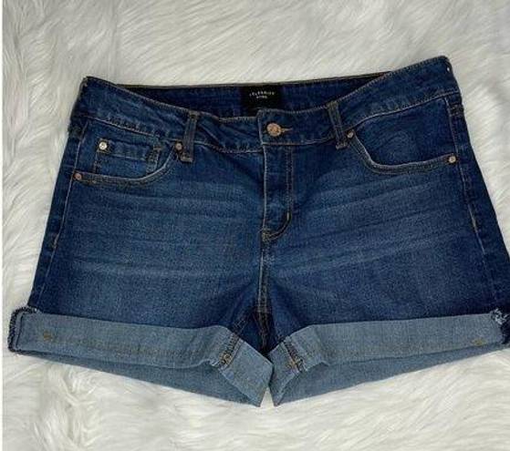 Celebrity Pink  11/30 High Rise Denim Cuffed Dark Wash Cotton Blend Jean Shorts