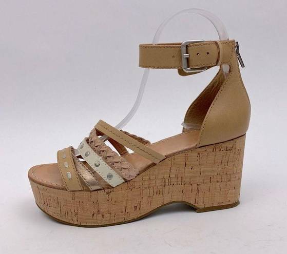 Frye  Leather/Cork Wedge Sandals Color Tan/ Brown SZ 6. NWOT