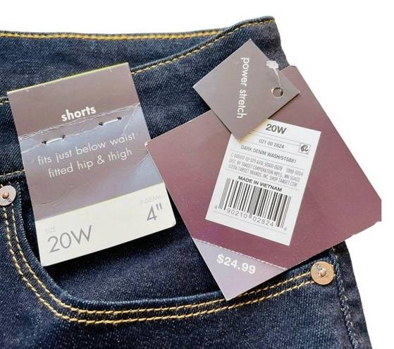 Ava & Viv  Power Stretch Jean Shorts 4” Inseam Size 20W NWT NEW!