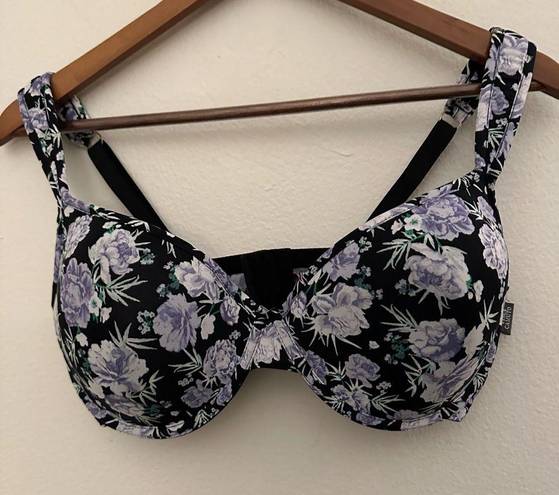 Vince Camuto  Purple Black Floral Padded Bra Size 40D