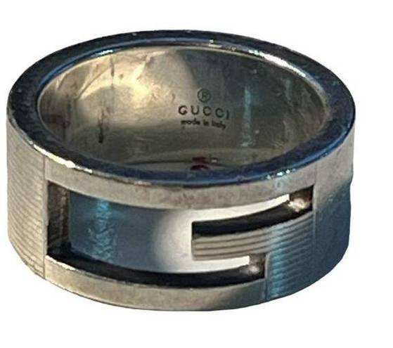 Gucci   G Sterling Sliver Cutout Band Ring Size 5