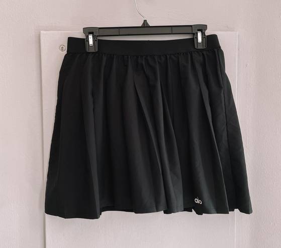 Varsity Alo Black  Pleated Tennis Skirt L