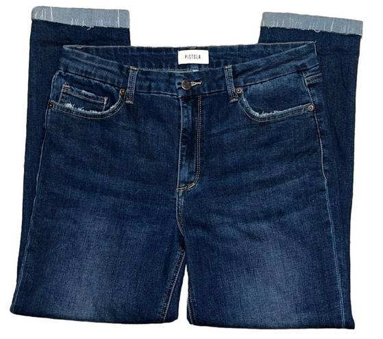 Pistola Denim Dark Wash Stretch Raw Hem Crop Ankle Jeans Capri Pants Size 31