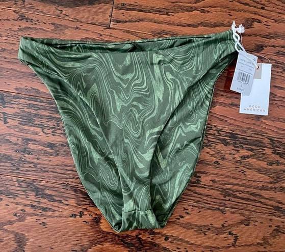 Good American  Reversible Cheeky Swimsuit Bottoms Pesto Swirl Green Medium NWT