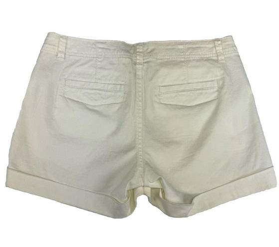 Elle White Chino Shorts Size 4 Rolled Cuff