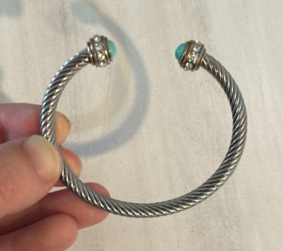 Turqoise Cable Bracelet Silver