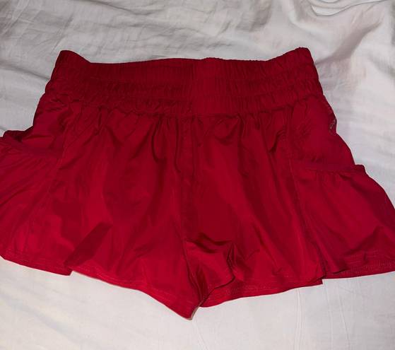 Free People Red Get Your Flirt On Shorts