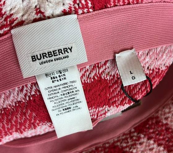 Burberry NEW  Knitted Check Bucket Hat, Pink IP Check, Size L, New with Tag $890