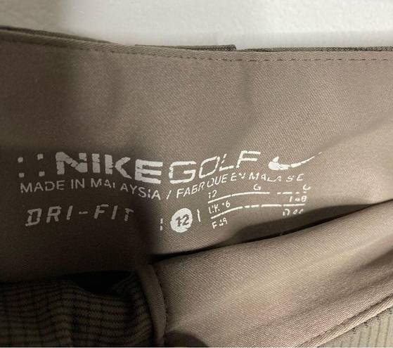 Nike  golf straight Leg Pants brown plaid size 12