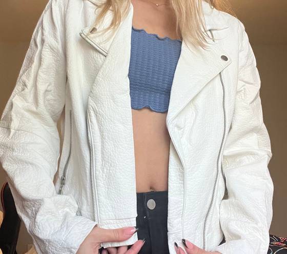 white faux leather jacket Size XL