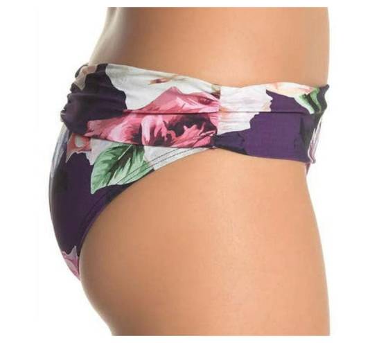 La Blanca  PLUM Bloomfield Shirred Band Hipster Bikini Swim Bottom 16 NWT