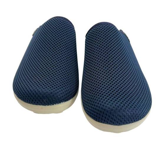 Vera Pelle FLY FLOT Blue Slide on Clogs  Leather Insole Made in Italy