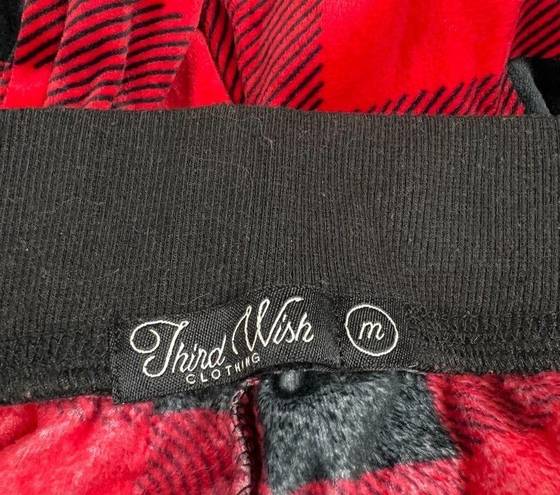 Wish Third  womens Medium Lounge Pants jogger Pajama buffalo plaid winter sequins