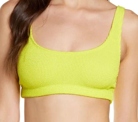 Good American  Women’s Always Fits Scoop Neck Bikini Top in Electric Lime sz 1/2