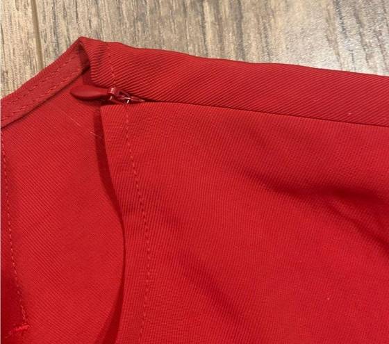 Everlane  Red The Japanese GoWeave Short-Sleeve A-Line Dress Size 14