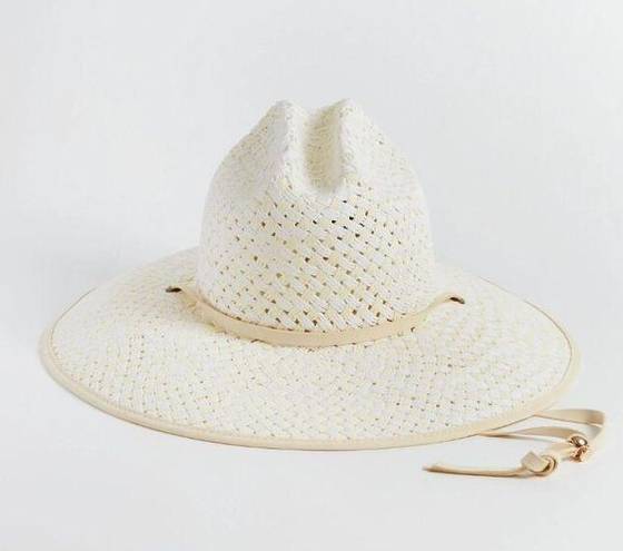 Lele Sadoughi  Straw Checkered Hat in White Washed New as-is Womens Western