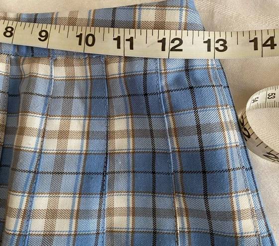 Urban Outfitters U.O.  Plaid Mini Pleated Skirt Blue & White Sz S