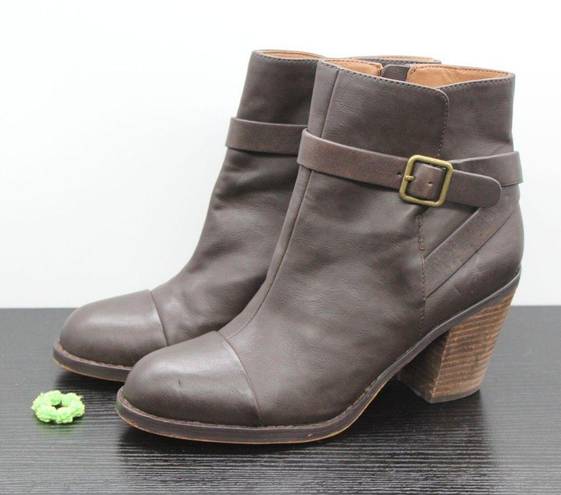 The Loft Anne Taylor Women's Brown Leather Buckle Boot