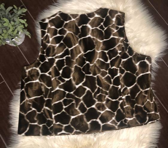 Jordan Woman faux fur cow print vest sz 3X