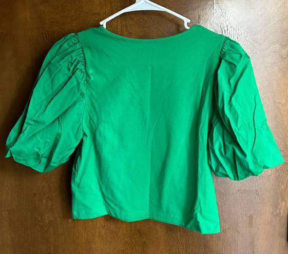 A New Day Green Puff Sleeve Top