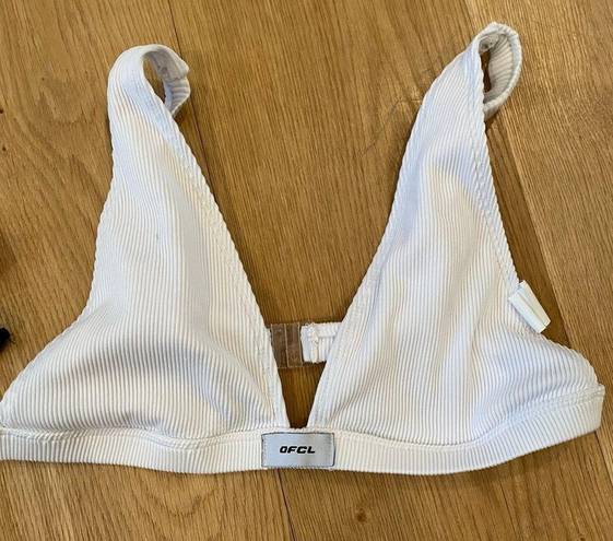 Boohoo  Bride Plunge Bikini Crop Top & Tanga Bikini Brief in White