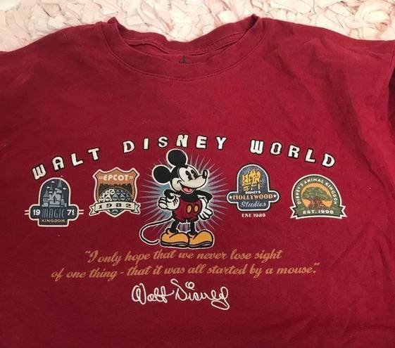 Disney  embroidered Mickey and quote t shirt