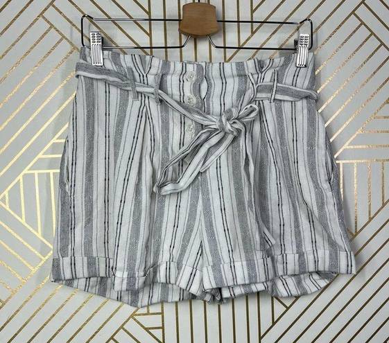 L'Academie L’Academie The Lark High Waist Tie Short in White Stripe Size US Small