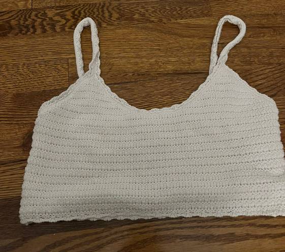 Aerie White Crochet Tank