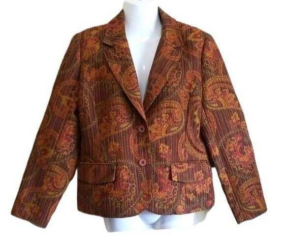 Chadwick's 𝅺 Brown Floral Blazer Sz 10P