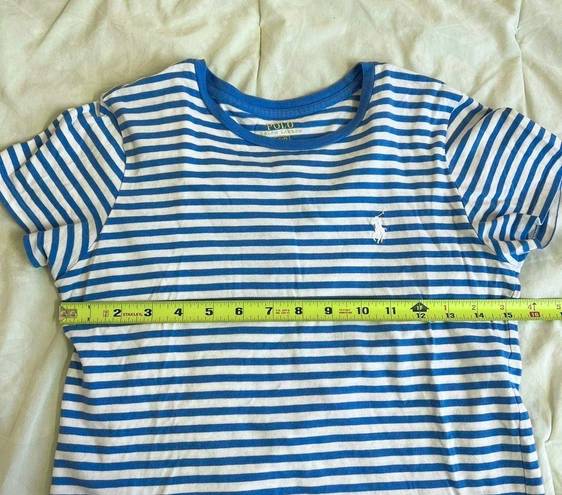 Polo NWOT  Ralph Lauren Blue & White Striped Cotton T-Shirt Size Small