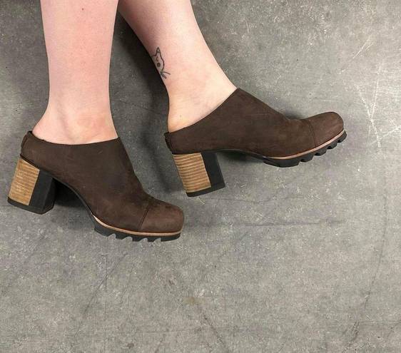 Sorel  Brown Addington Mules Slip On Clogs