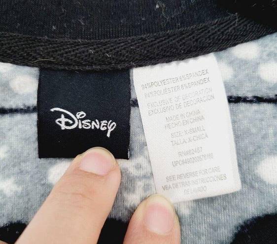 Disney  Womens Mickey Mouse Snowflake Fleece Pajama Set Size X-Small Grey Black