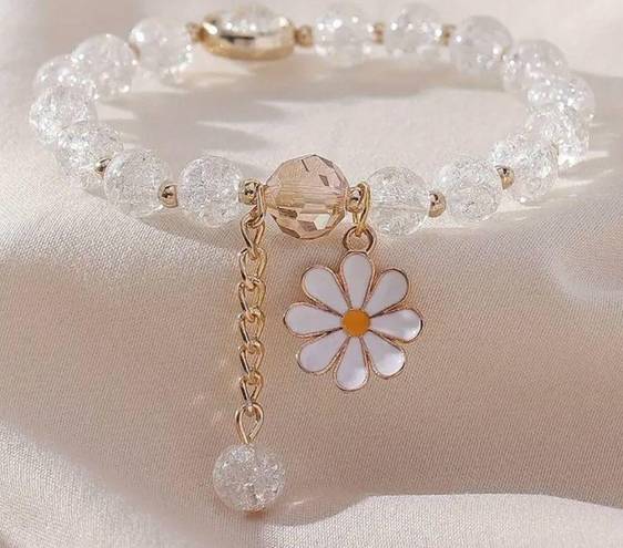 Daisy Gorgeous Cracked Glass Beaded  Pendant Bracelet