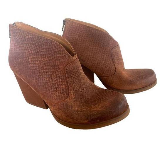 Kork-Ease  KORKS Brown Snake Gemini Leather Booties