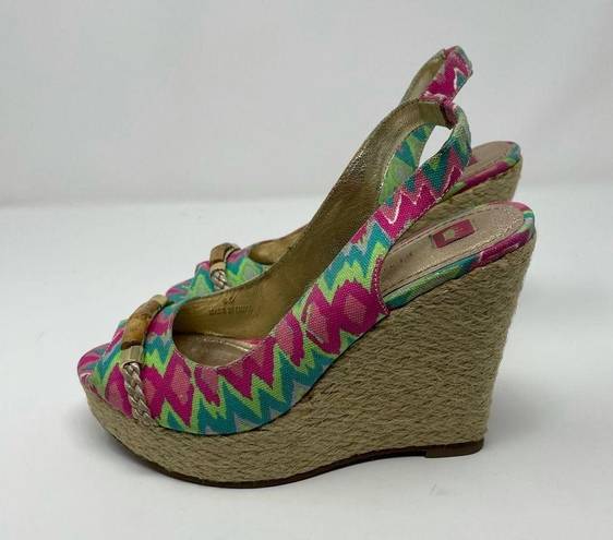 Harper Elaine Turner  Batik Print Wedge Sandals Size 6.5