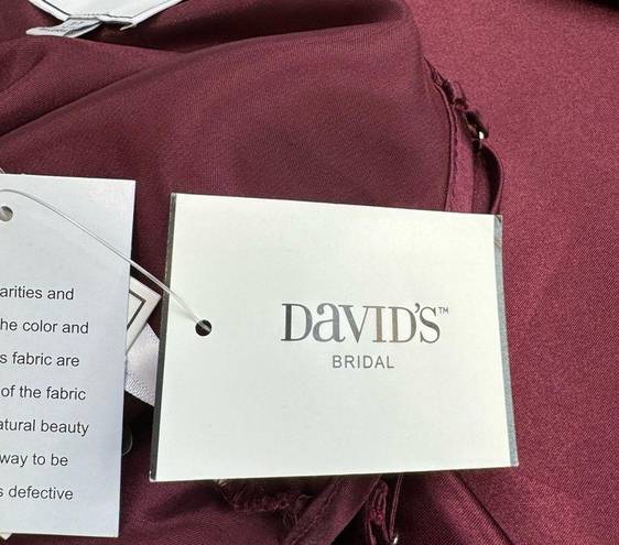 David's Bridal DB Studio Women's Midi Slip Cowl Dress 10 Merlot Burgundy Garnet Red Adjustable