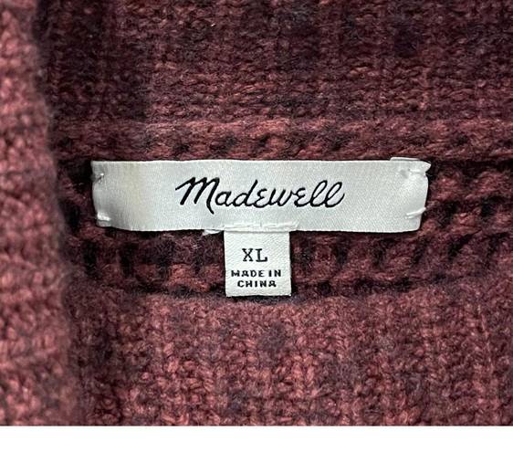 Madewell  Burgundy Side-Button Turtleneck Sweater