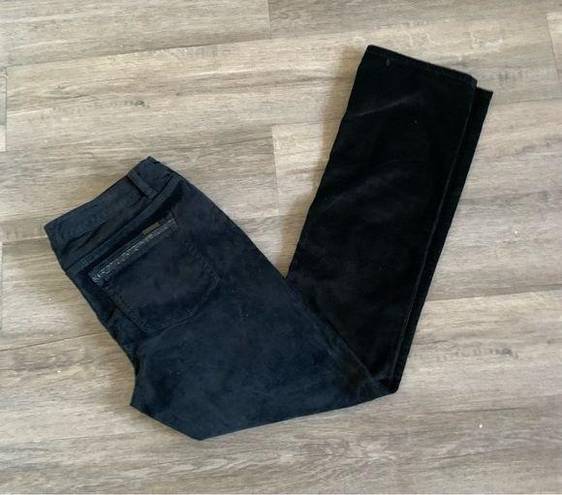 White House | Black Market WHBM Velvet Velour Jeans Womens 10R Noir Black Slim Leg Straight Embellished