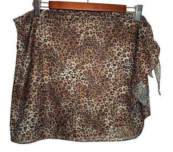 In Gear Vtg 80s swim cover up skirt cheetah leopard animal print Free Size Size XL