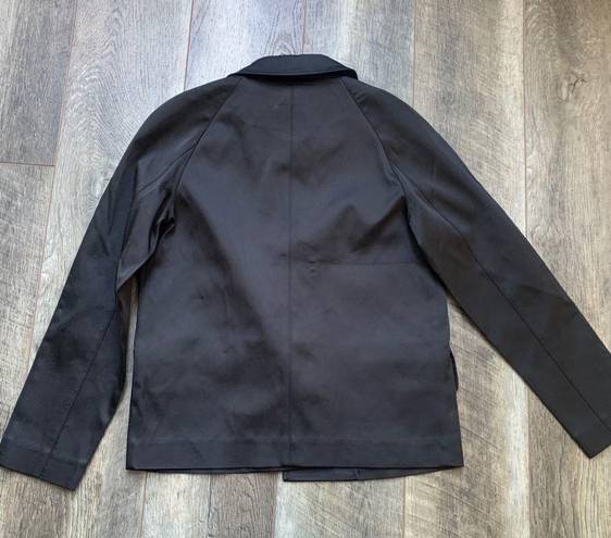 The Row Front Shop Black Sheen Pom Snap Blazer Jacket XS