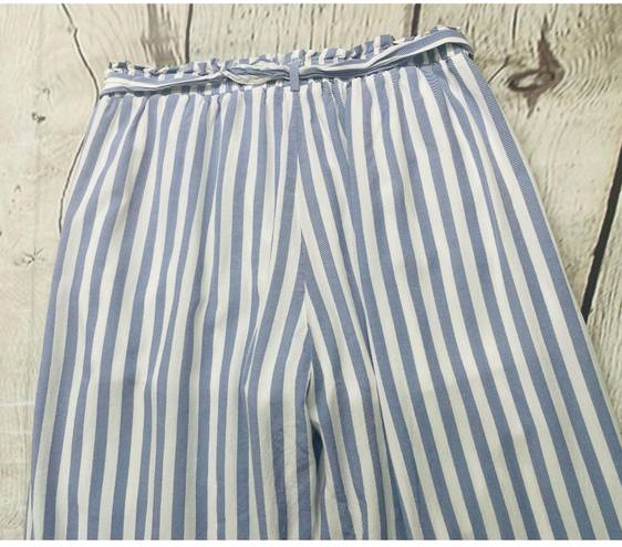 HYFVE HYFYVE White & Blue Striped High Waisted Casual Pants