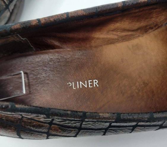 Donald Pliner Donald J Pliner Vutra Horsebit Loafers Snake Skin Pattern Buckle Shoe Size 7.5 M