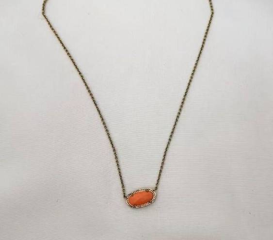 Kendra Scott Elisa Gold Pendant Necklace In Bright Coral Magnesite