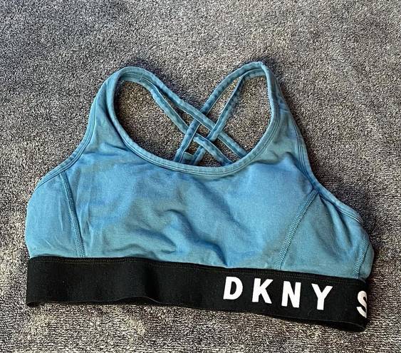 DKNY Blue / Black sports bra with cross back ( M )